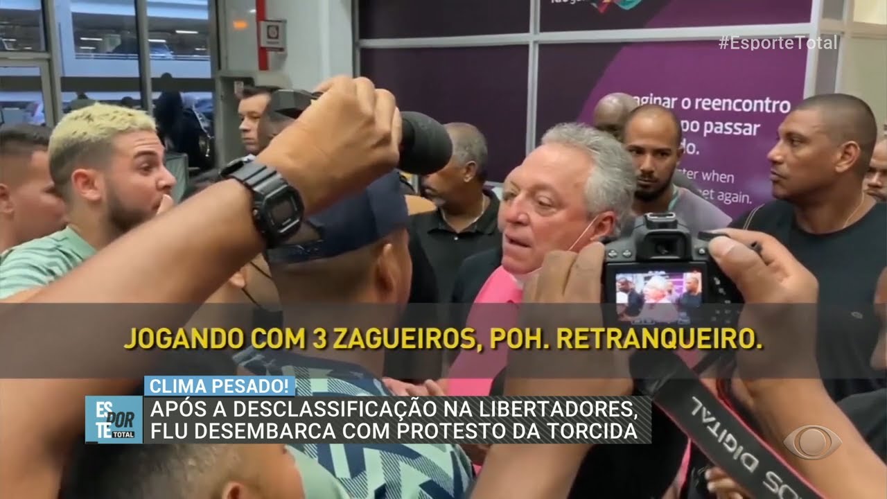 TORCIDA DO FLUMINENSE INVADE AEROPORTO E COBRA JOGADORES | ESPORTE TOTAL