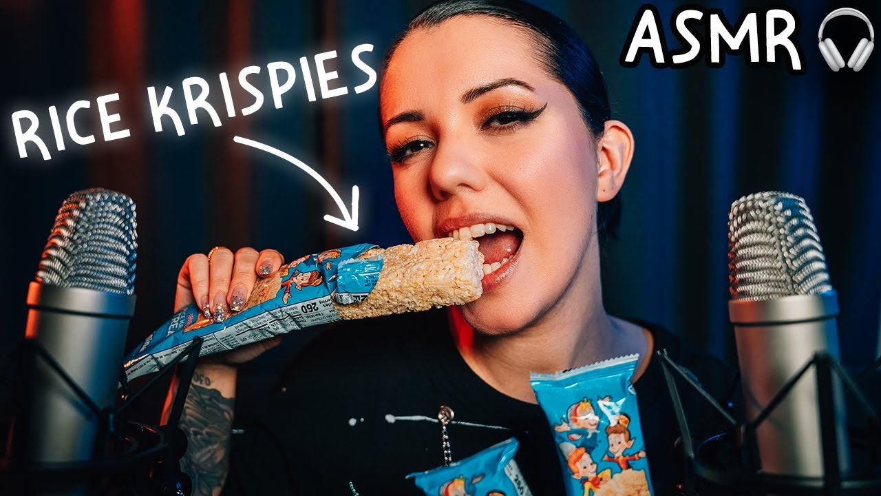 ASMR Mukbang RICE KRISPIE TREATS | Eating Sounds & Whispering