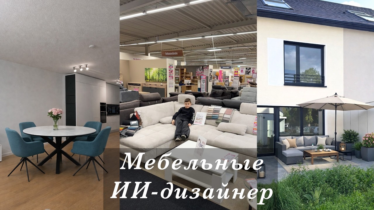 МЕБЕЛЬНЫЕ- ДИВАН, СТОЛ И МЕБЕЛЬ ДЛЯ ТЕРРАСЫ. ВЕЛОПРОГУЛКА И ГРИЛЬ. ИИ МОЙ ДИЗАЙНЕР ИНТЕРЬЕРА😍
