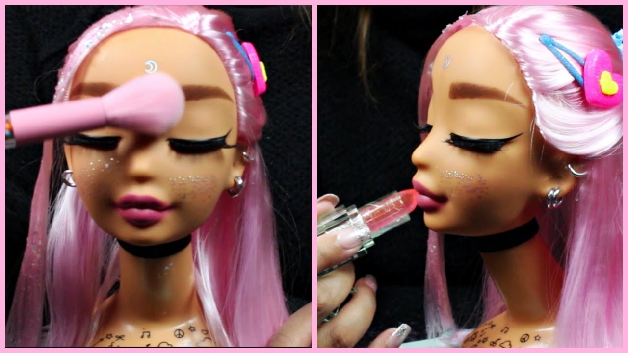 ASMR| Doll Pamper & Makeover - Hair Play/Brushing, Scalp Massage, Makeup Application