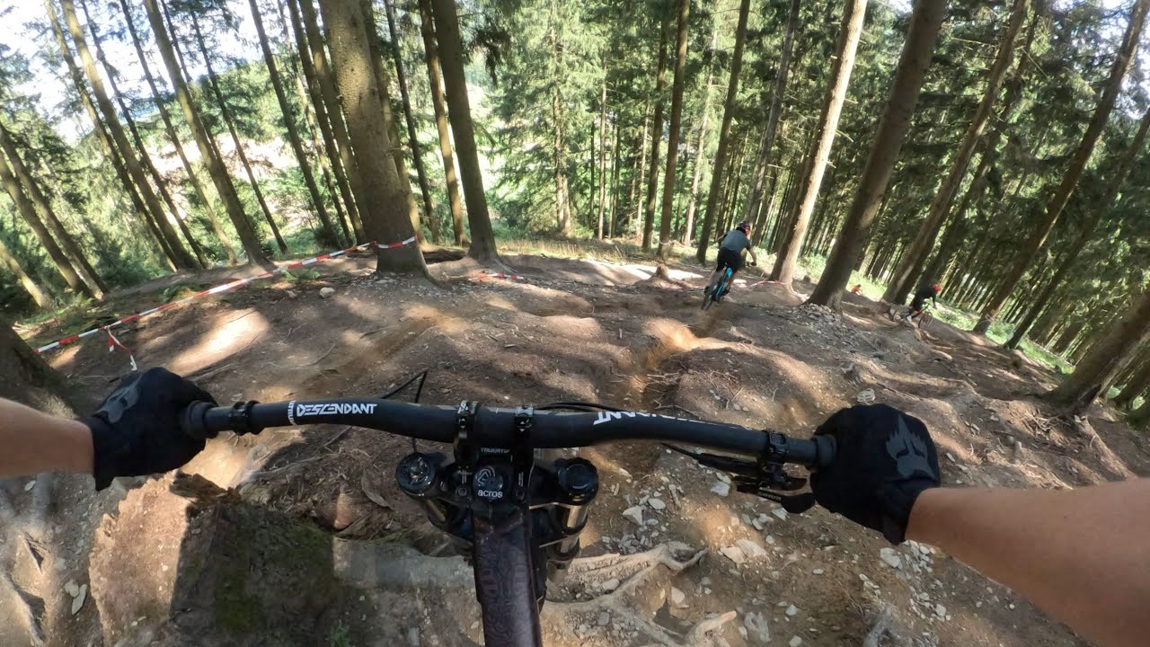 black downhill line in greenhill bikepark / groomer /