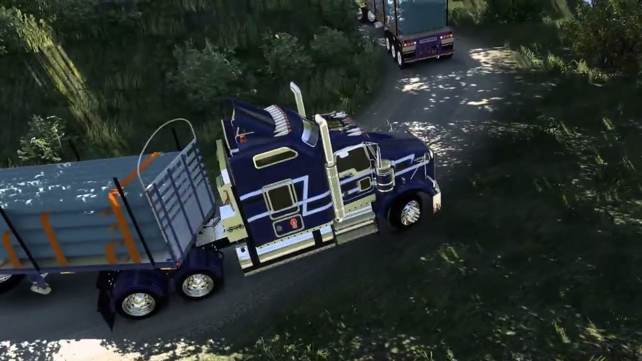 American Truck Simulator Convoy por ruta extrema llevando carga pesada #americantrucksimulator