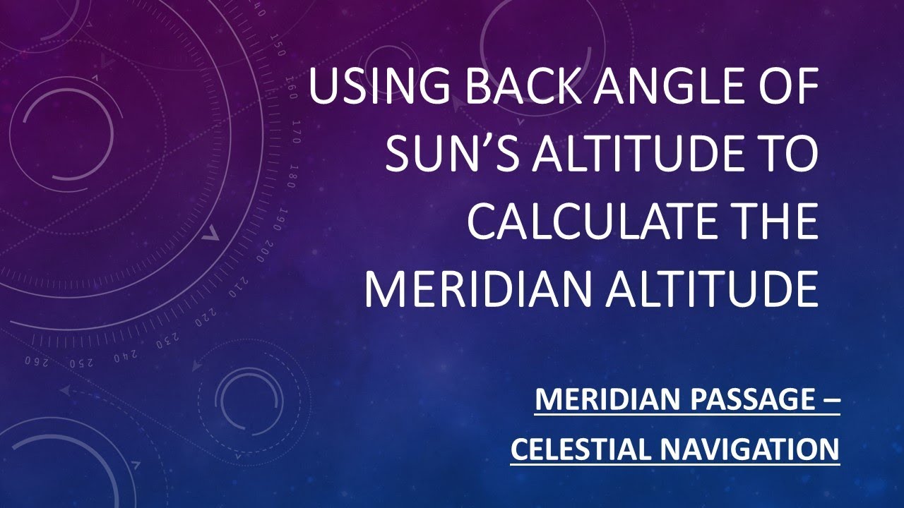 Using the back angle of  Sun's altitude to calculate the meridian latitude