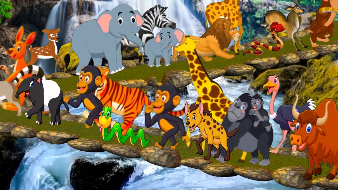Animal Sounds Song~ Wild Animals Song For Kids~ Animal Names And Sounds For Babies~ Animals Stampede