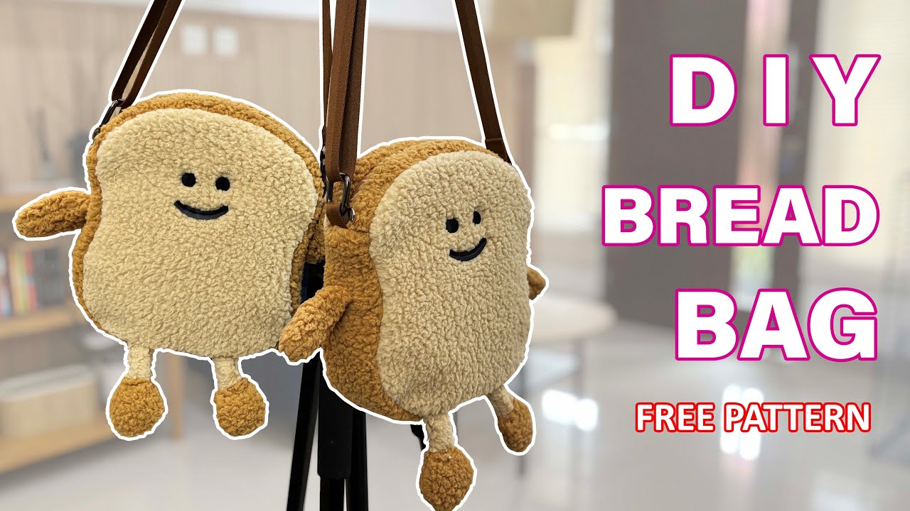 DIY Bread Slice Bag! Cute & Fuzzy Sherpa Sling Bag Tutorial
