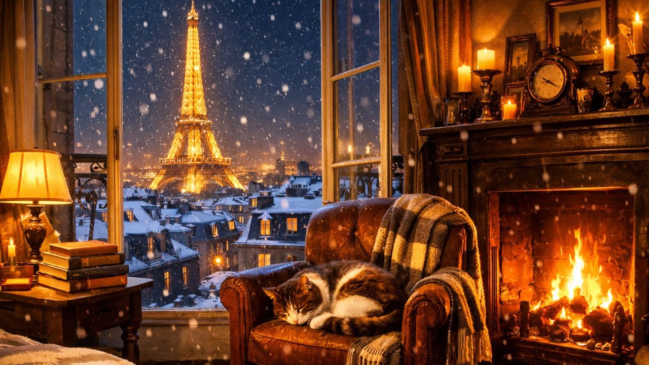 it's 1950's paris night with oldies playing in another room for relax & sleep, Vol. 5