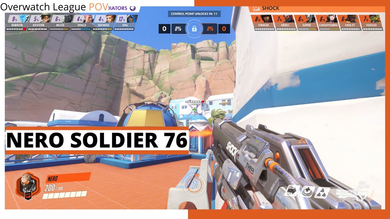 NERO SOLDIER 76 POV | San Francisco Shock vs Los Angeles Gladiators | OWL Season 2021 Week 1