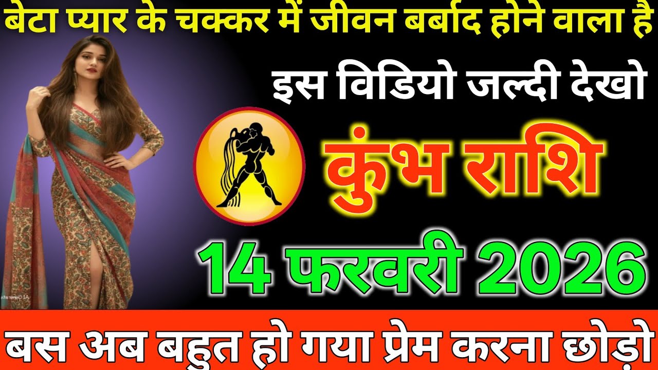 #कुंभ राशि दिनांक 14 फरवरी 2026 बेटा प्यार के चक्कर में जीवन बर्बाद होने वाला है वीडियो जल्दी देखो#