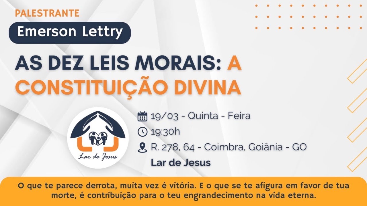 As dez leis morais: a Constituição Divina - com Emerson Letty