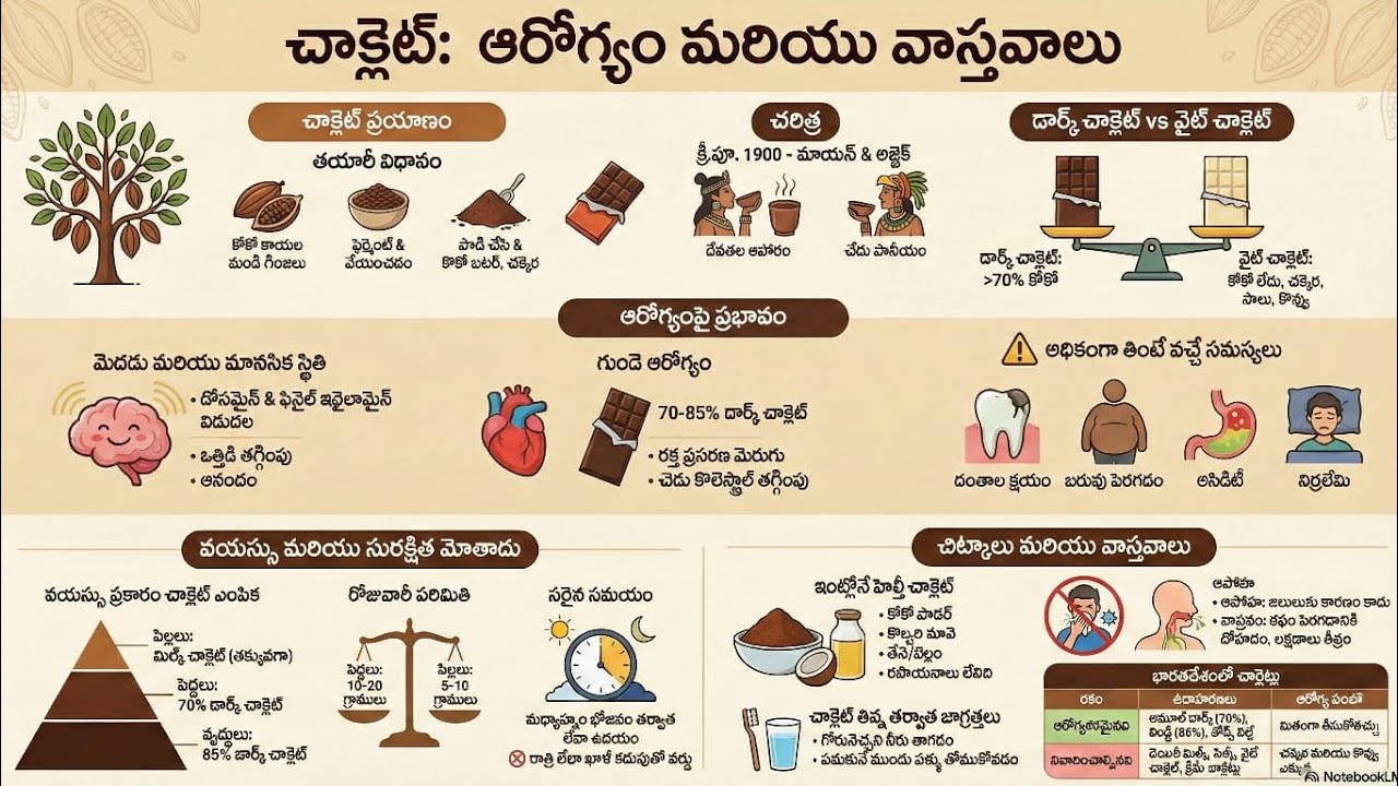 చాక్లెట్ తిన్నొచ్చా? హానికరం కాదా? వాస్తవం ఏంటి?