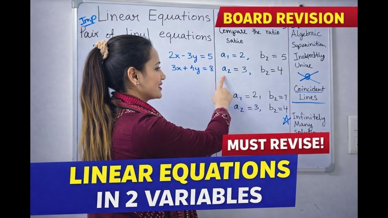 Linear Equations in Two Variables | Board Exam Revision 2026 | Class 10 Maths