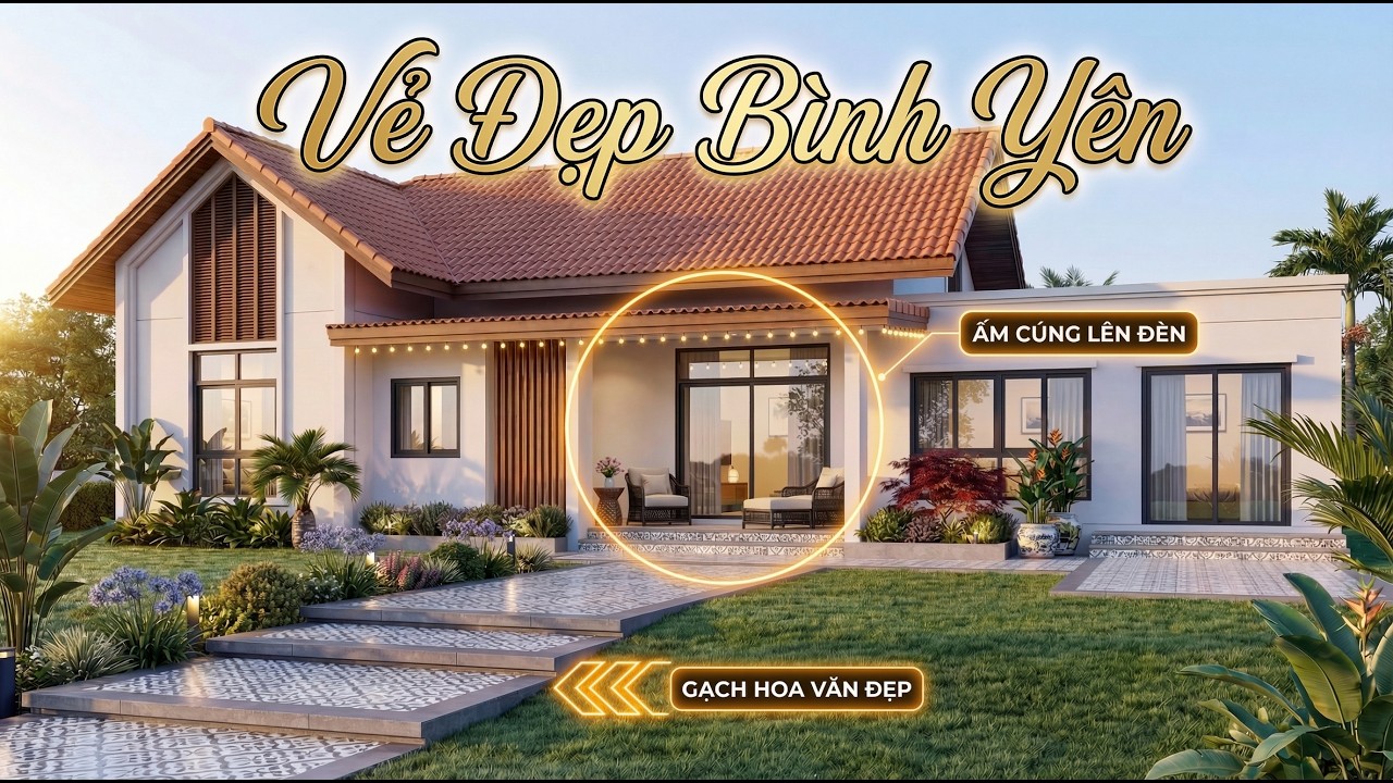 1 Mẫu biệt thự vườn 1 tầng Hoàn Mỹ Dành Cho Cuộc Sống Bình Yên