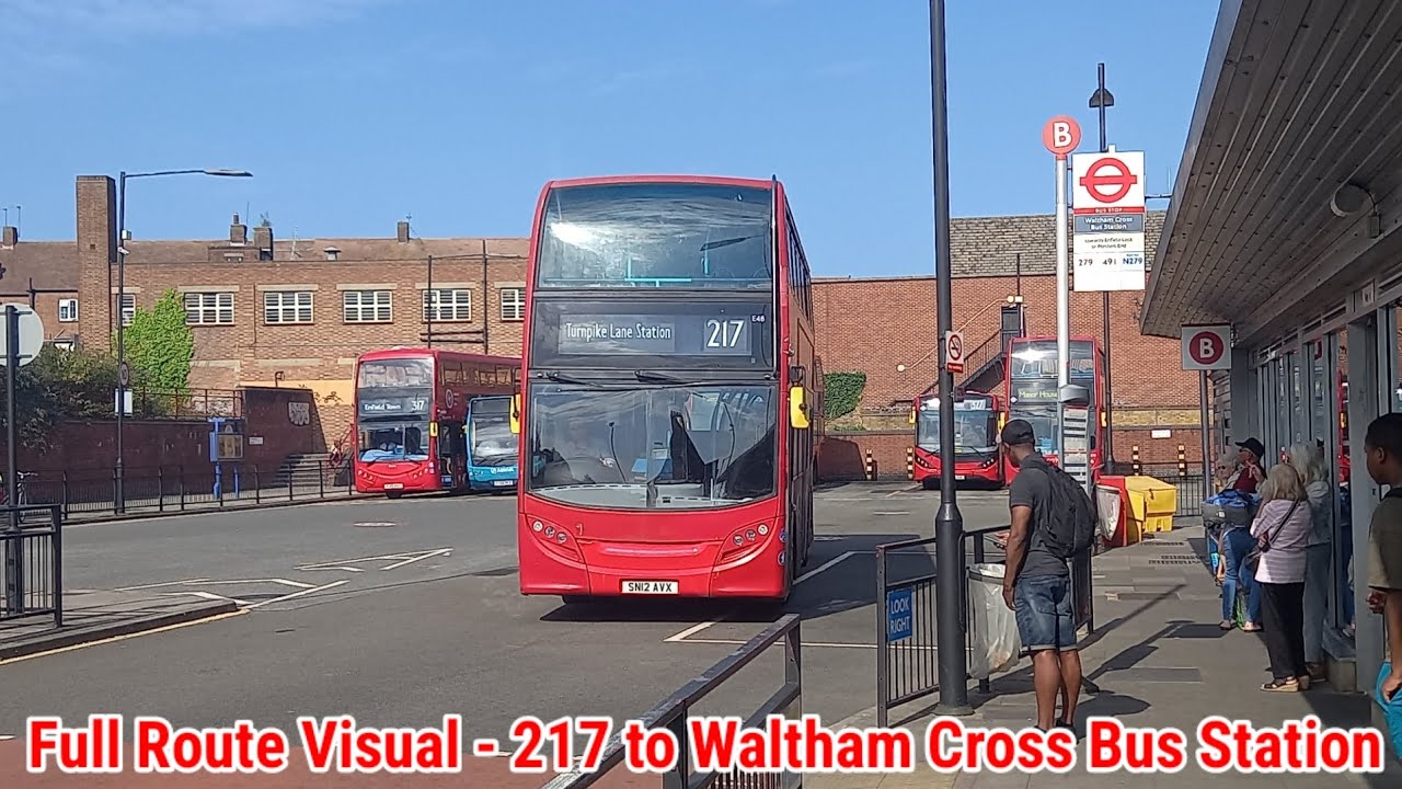 Full Route Visual | London Bus Route 217 - Turnpike Lane to Waltham Cross Bus Stn | (E48) SN12AVX