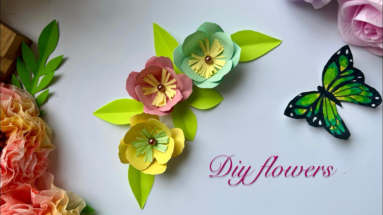Diy flowers | how to make paper flowers | easy craft idea 