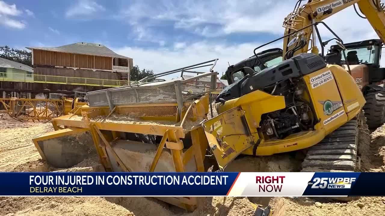 Four workers hospitalized after crane collapse in Delray Beach