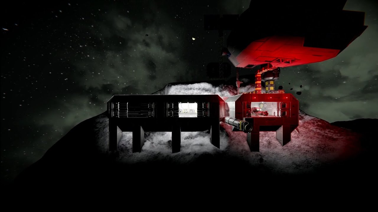 Tour of asteroid base in Space Engineers