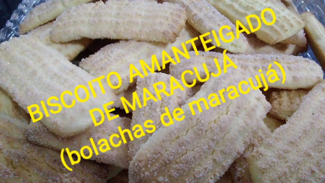 Bolachas amanteigadas de maracujá (biscoito de maracujá)