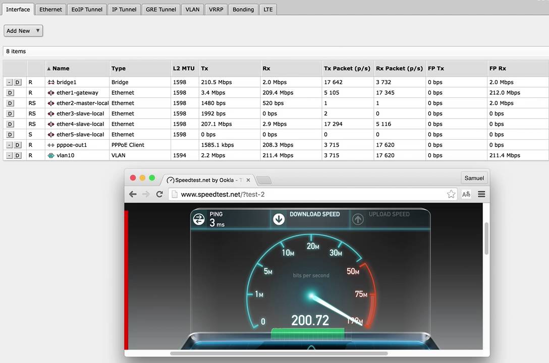New Zealand Speed Test (200/200 UFB)