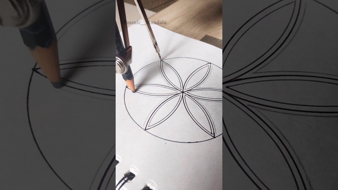 Easy Geometric Mandala Art‼️📐Easy Mandala Art😮#shorts #shortvideo #mandala #mandalaart