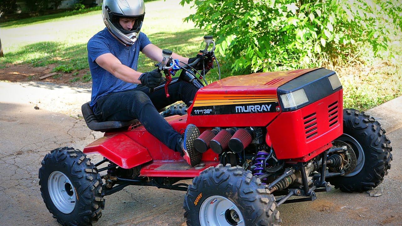 600cc Snowmobile Riding Mower FIRST TEST DRIVE!