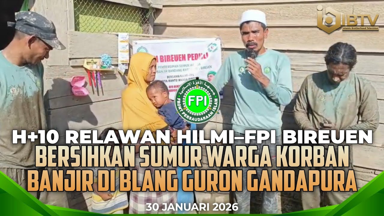 Aksi Nyata Relawan FPI Bireuen! Bersihkan Sumur Warga Korban Banjir di Blang Guron Gandapura
