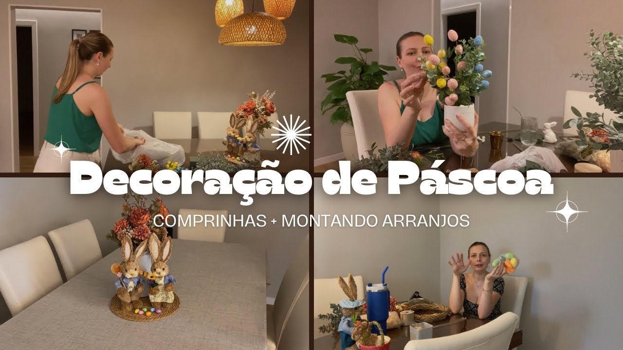 Decorando minha casa para a Páscoa com muito amor 🐰🌸 | Comprinhas e montando arranjos