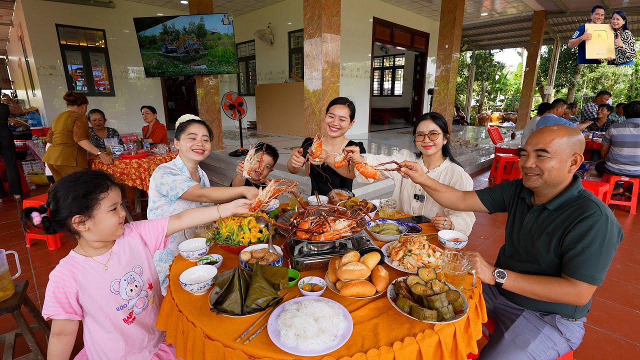 Ăn Đám Giỗ Miền Tây quê nhà Phan Diễm toàn món ngon nhà làm cùng Ánh Kua và anh chị Phạm Gia Khang