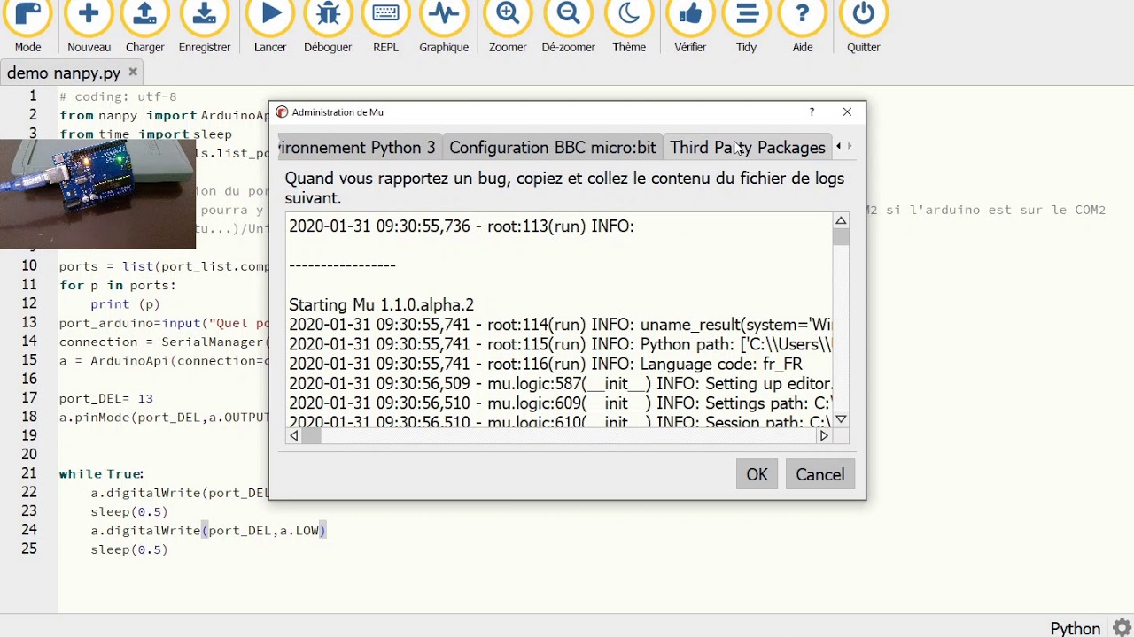 Commander une carte Arduino à l'aide de Python ? Le module Nanpy