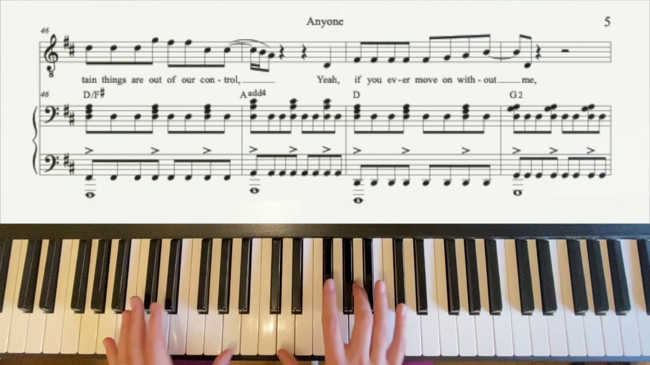 Piano Playalong ANYONE by Justin Bieber with SHEET MUSIC and vocal guide