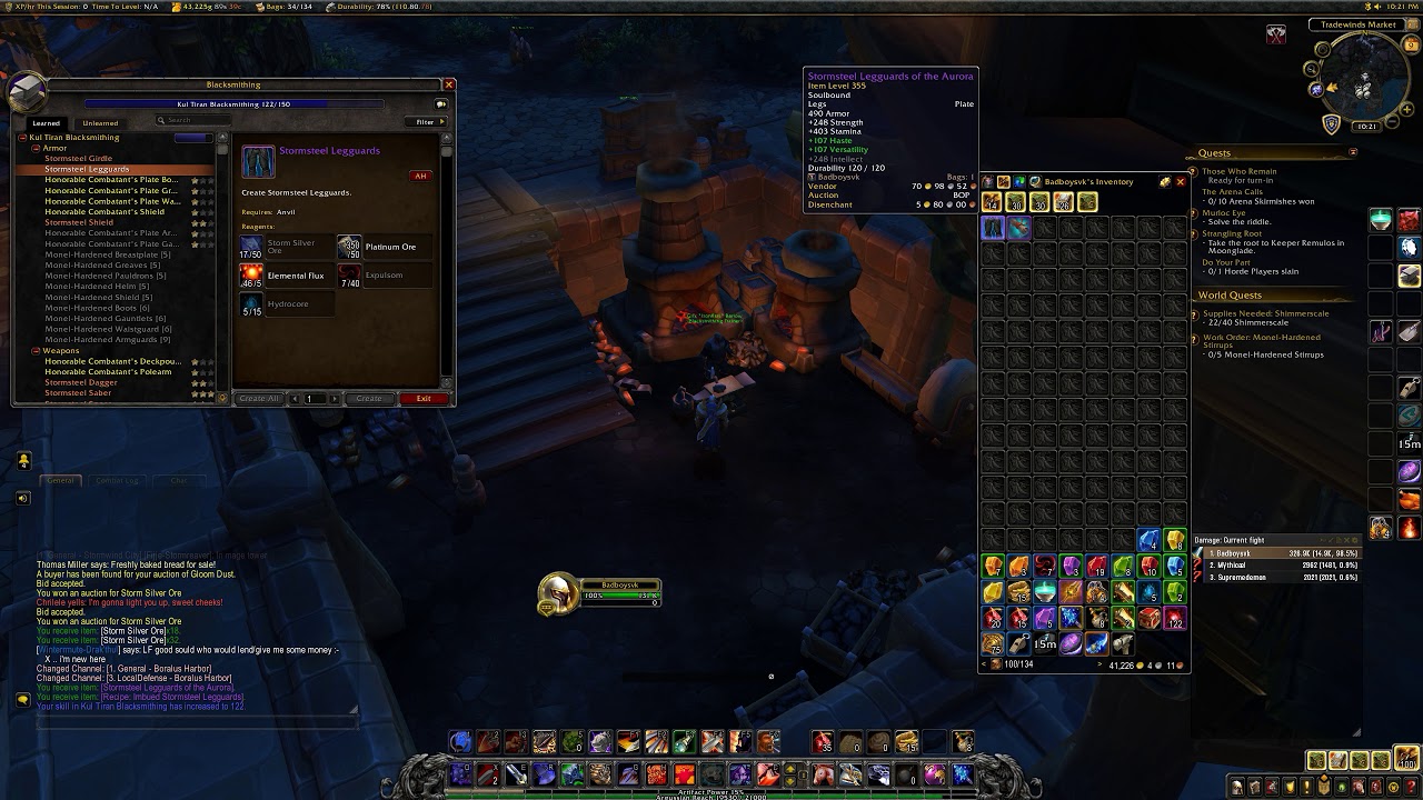 Wow BFA: How to get Imbued Stormsteel Legguards, 370 iLvl