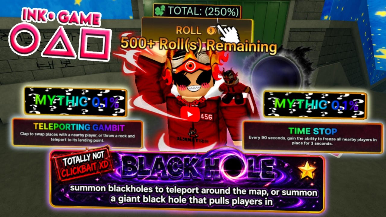500+ Power Rolls with 250% Luck | INK GAME (ROBLOX)