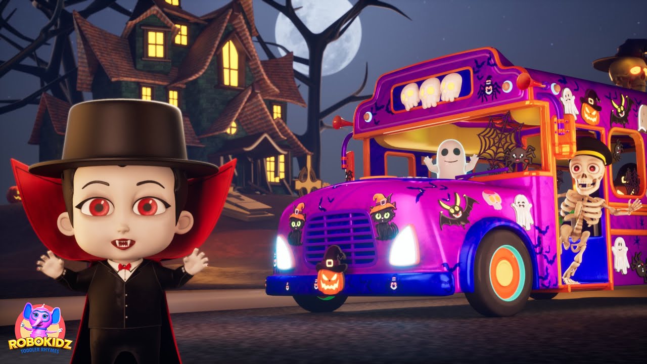 🎃Wheels On The Bus Song🎃 | Nursery Rhymes & Kids Songs | Happy Tots Preschool