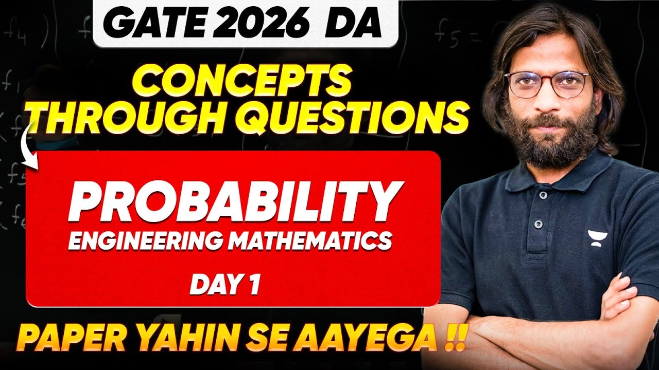 Engineering Mathematics for GATE 2026 DA | Probability Concepts Through Questions | Rahul Sir