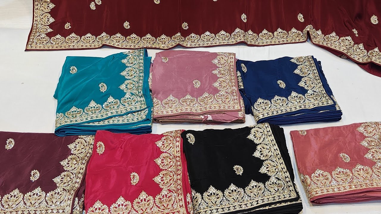 ✨ Elegant Handcrafted Micro Zardozi Work Sarees ✨