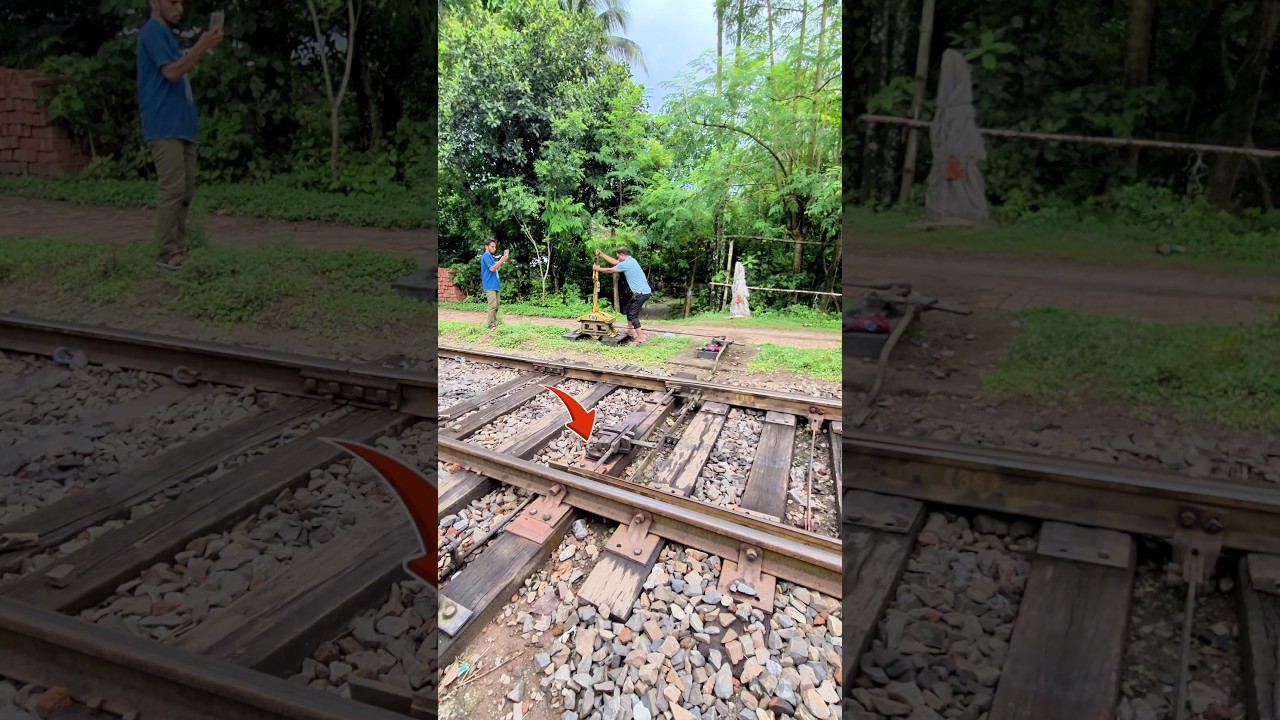 Railway manual point operation demands focus and accuracy.#shorts #railtrack #railsafety #foryou
