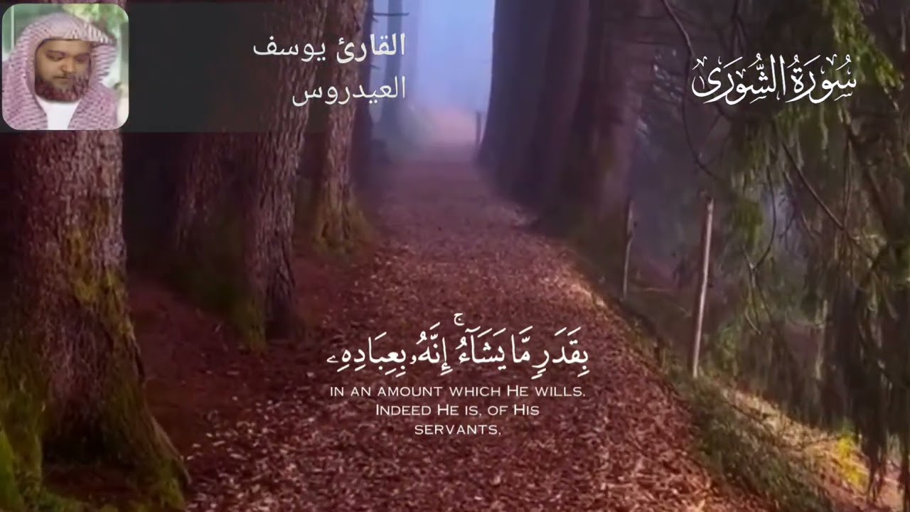  وهو الذي يقبل التوبة //آيات من سورة الشورى للقارئ الشيخ يوسف العيدروس تلاوة خاشعة 