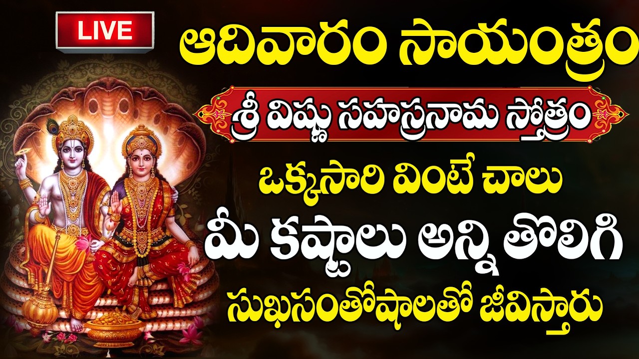 🔴 LIVE : Sunday Evening Special Vishnu Sahasranamam | Vishnu Mantras  | STV MANTRA JAPAM