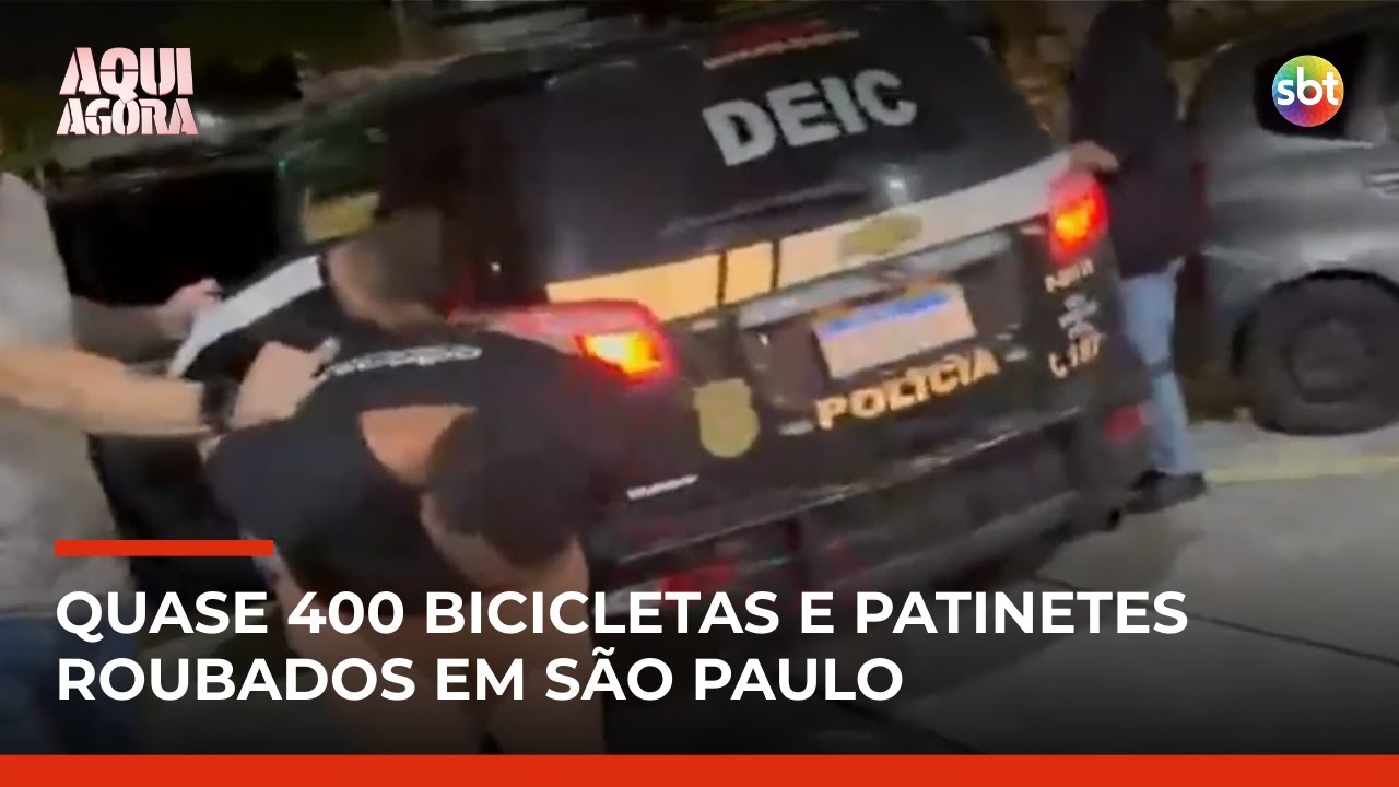 Galpão do crime: 5 presos com 400 bicicletas e patinetes roubados em SP | #AquiAgora