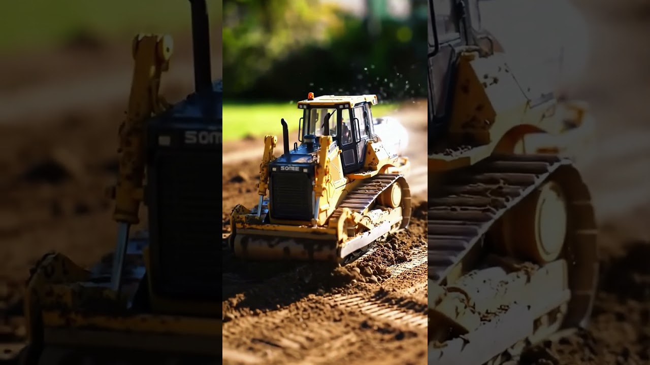 Mini Machines, Big Roadwork! 🚧 Precision RC Construction in Action #Shorts