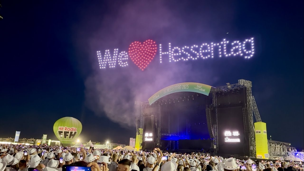 Drohnen-Show FFH Just White Hessentag 2025 Bad Vilbel 22. Juni 2025