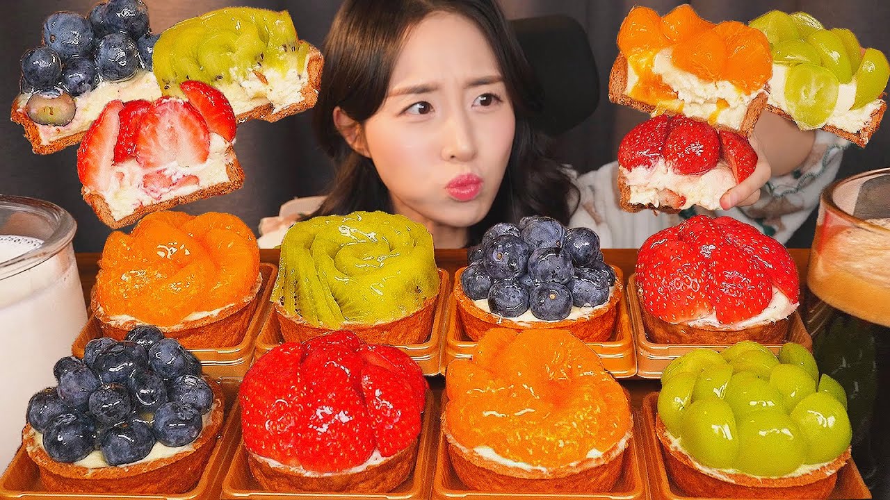 СЛАДКИЙ И ВЛАЖНЫЙ ДЕСЕРТ🍓 ВКУСНЫЙ ФРУКТОВЫЙ ПИРОГ АСМР МУКБАНГ I DESSERT FRUIT TART