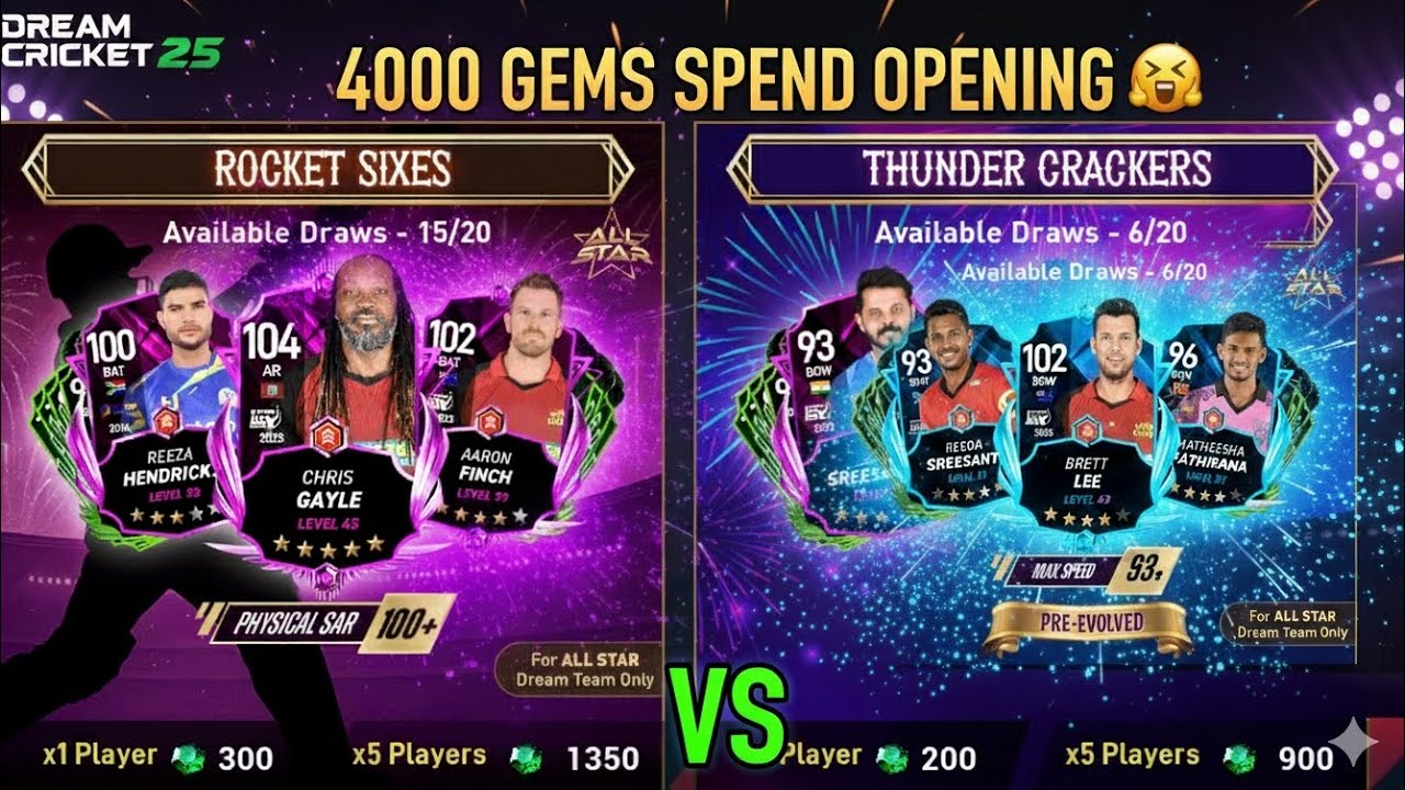 Chris Gayle card opening in dream cricket Rocket SIXES pack thunder crackers pack opening #dreamcric