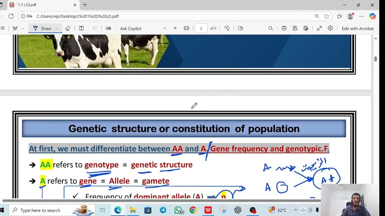 سكشن 1 genetic structure and constitution (part 1 )    دكتور علي صقر طب بيطري مادة الانتاج الحيواني