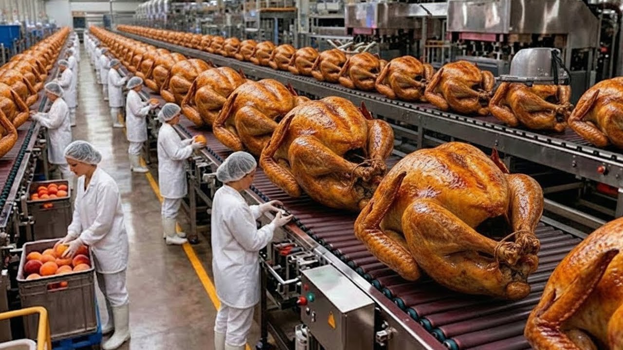 How Millions of Roast Turkeys Are Made Daily Inside a Massive Factory