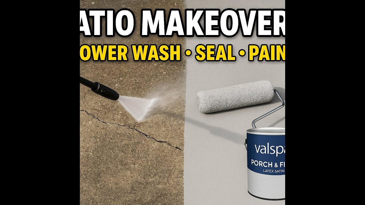Power Wash & Paint Your Concrete Patio  Easy DIY wt Valspar Porch Paint#diy #homeimprovement #howto