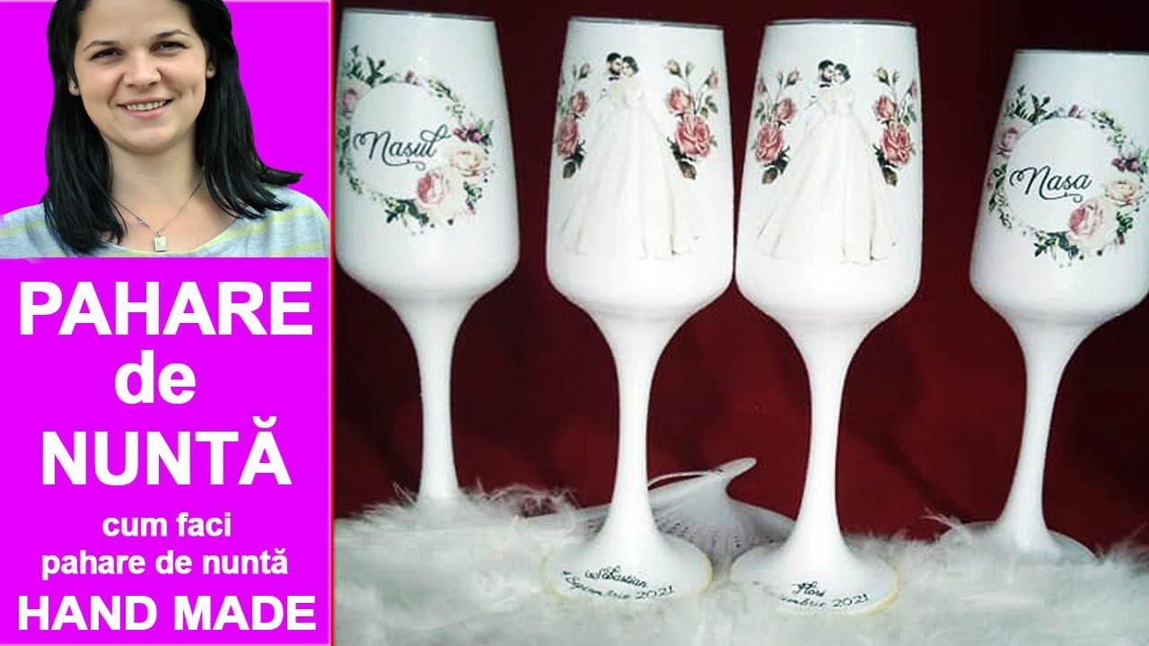 Tutorial pahare nuntă cu tranfer de imagine/ Diy wedding glases with image transfer