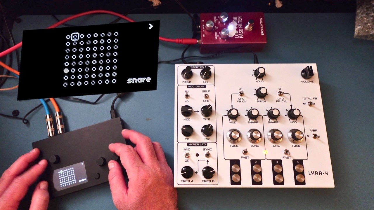 Monome Norns o-o-o script w/ Soma Lyra-4