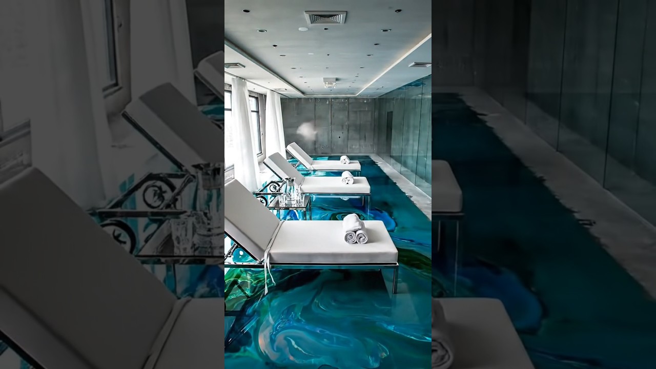 Luxury Indoor Pool Transformation | Turquoise Water-Effect Epoxy Floor Timelapse