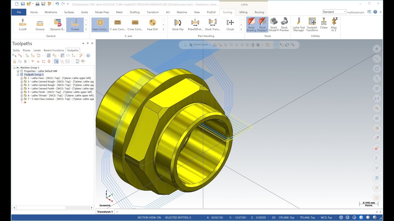 Mastercam Turn-Mill: ID Machining, C-Axis Contour और M40 Threading! 🔥 