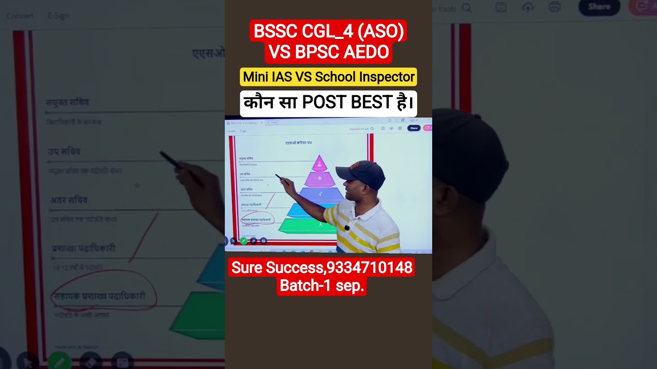 BSSC CGL_4 (ASO) VS BPSC AEDO में से कौन सा POST BEST है?#bpsc #aedo #aso #shorts #deepaksir #viral
